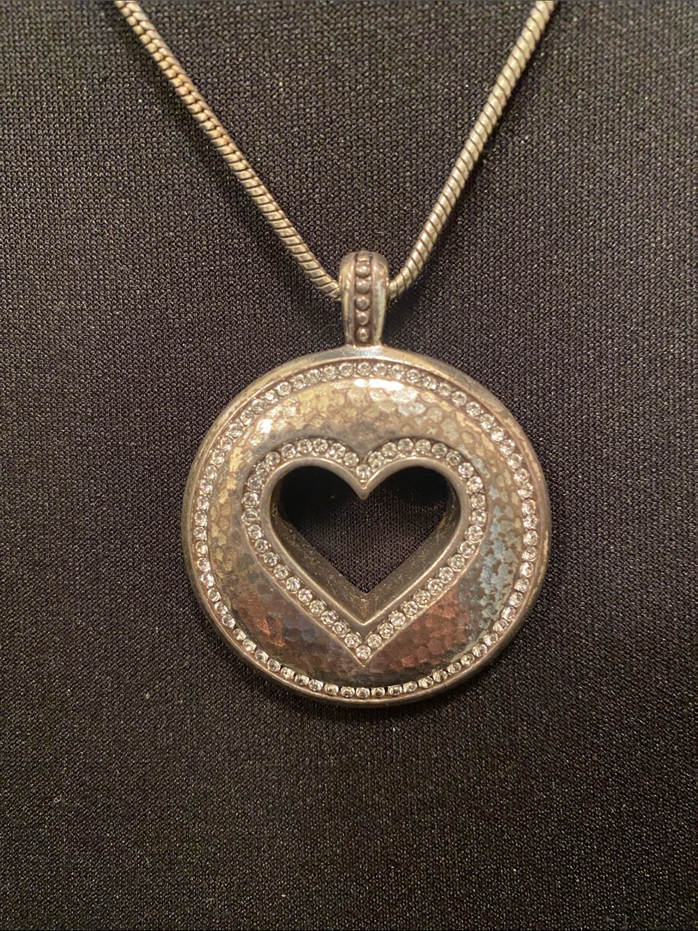 Brighton Silver-Tone Heart Cutout Pendant Necklace